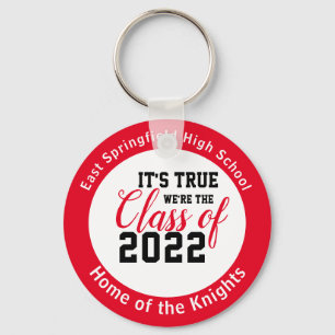 Red Personalized High School Class of 2022 Keychain