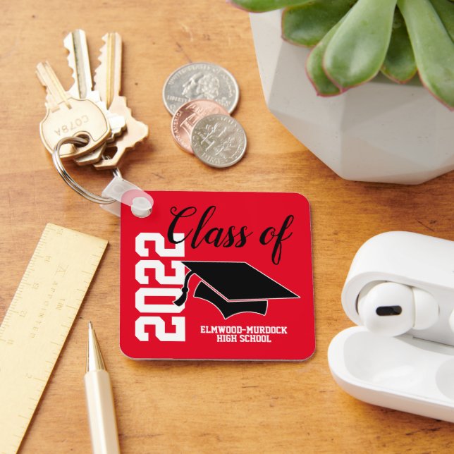 Red Personalized High School Graduation Favours  Keychain (Desk)
