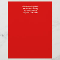 Red, Personalized Letterhead Stationery Paper