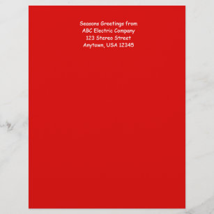 Red, Personalized Letterhead Stationery Paper