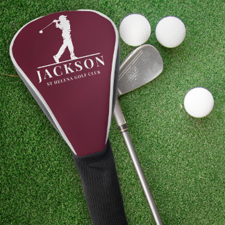 Red Personalized Monogram Golf Swing Golf Head Cover