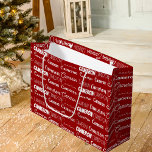 Red Personalized Name Font Collage Christmas Large Gift Bag<br><div class="desc">This cool personalized large Christmas gift bag is customized with your name in 9 different beautiful fonts. A cute personalized present with white typography on festive red for holiday gifts.</div>