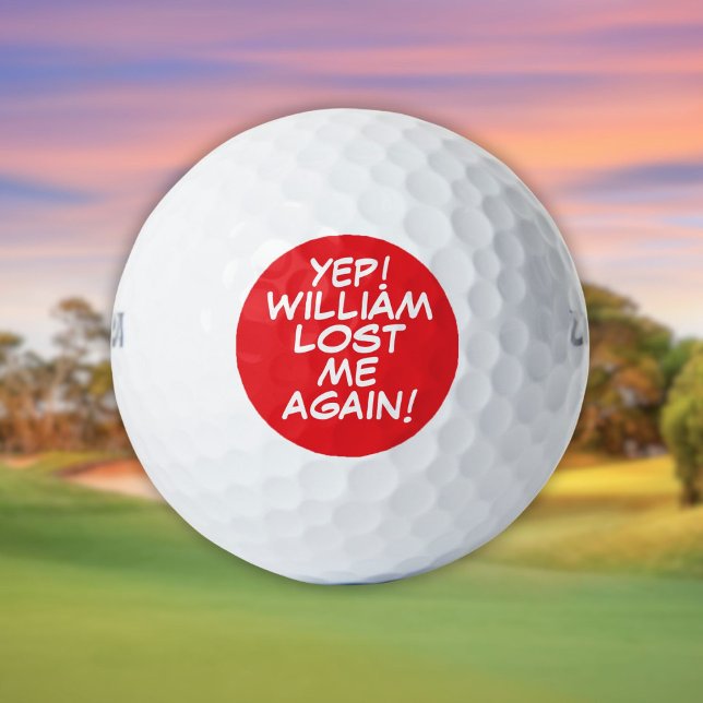 Red Personalized Name Funny Lost Golf Balls (Red Personalized Name Funny Lost Golf Balls)