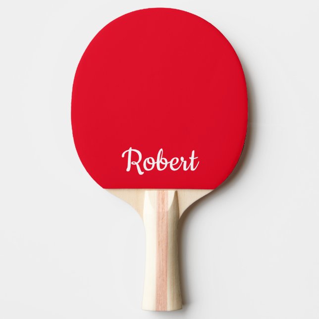 Red Personalized Name Ping Pong Paddle (Front)