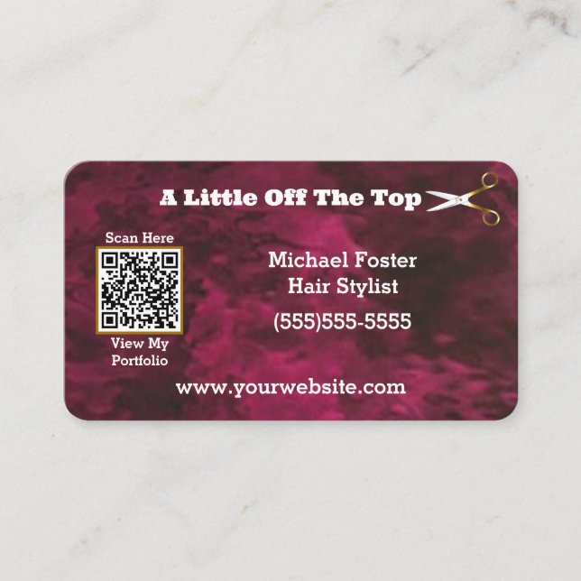 Red Personalized QR-Code Business Card (Front)