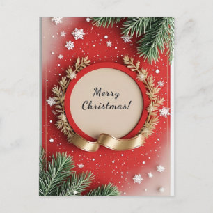 Red ✨ Personalized Snowflakes Festive Winter Holiday Postcard
