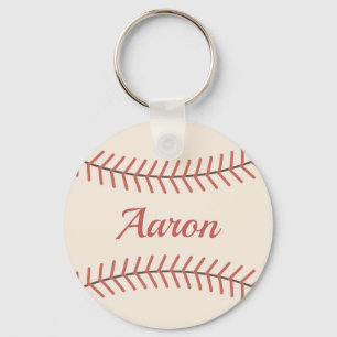 Red Personalized Vintage Baseball Keychain Gift