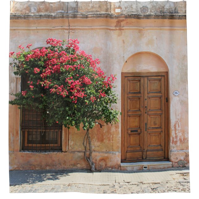 RED PETAL FLOWER ON CONCRETE WALL (Front)