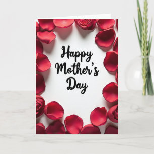 Red Petal Mothers Day Card