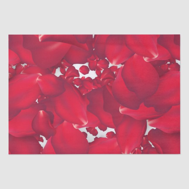Red petal print Valentine's Tissue Paper (Front)