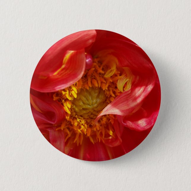 red petals 2 inch round button (Front)