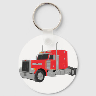 red peter built tractor keychain