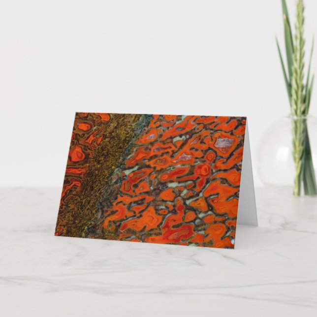 Red Petrified Dinosaur Bone Card (Front)