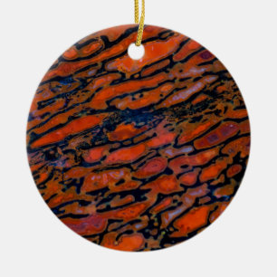 Red Petrified dinosaur bone Ceramic Ornament