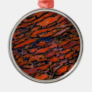 Red Petrified dinosaur bone Metal Ornament