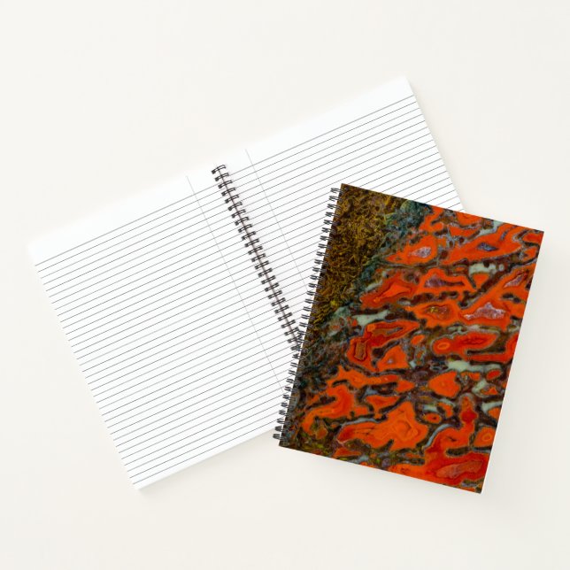 Red Petrified Dinosaur Bone Notebook (Inside)