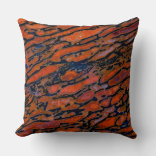Red Petrified dinosaur bone Throw Pillow