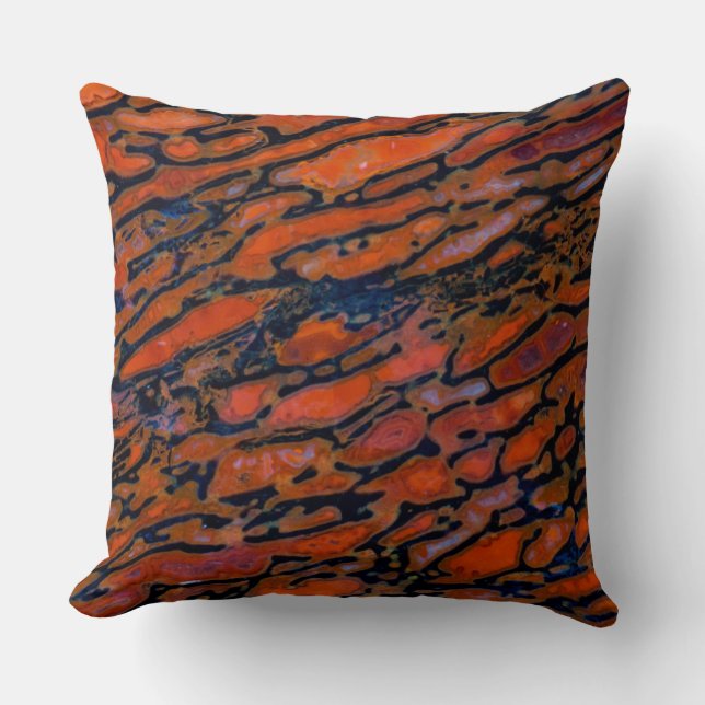 Red Petrified dinosaur bone Throw Pillow (Front)