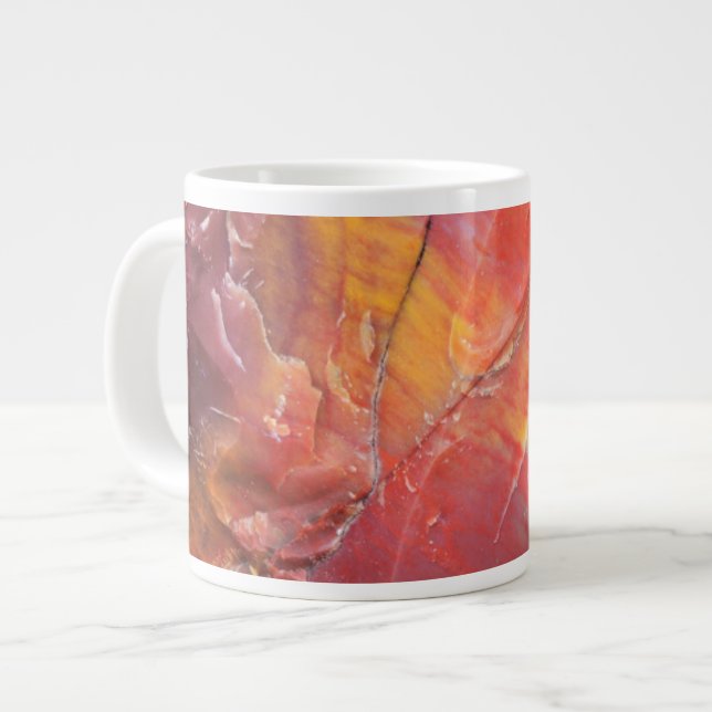 Red Petrified wood detail, Arizona Large Coffee Mug (Front Left)