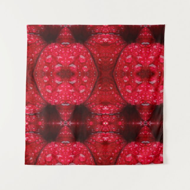 Red Petunia ikat Tapestry (Front)