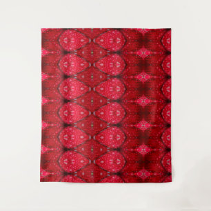 Red Petunia Ikat Too Tapestry