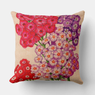 red phlox purple phlox lavender phlox throw pillow