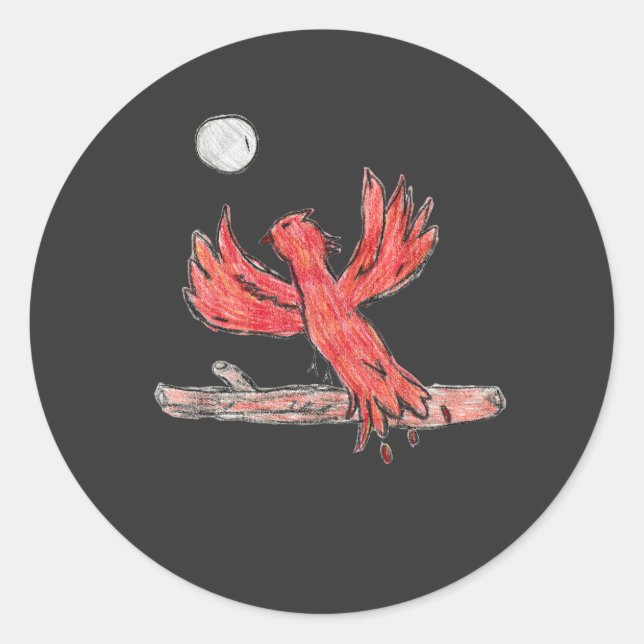 Red Phoenix  Classic Round Sticker (Front)