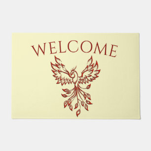Red Phoenix Rises Doormat