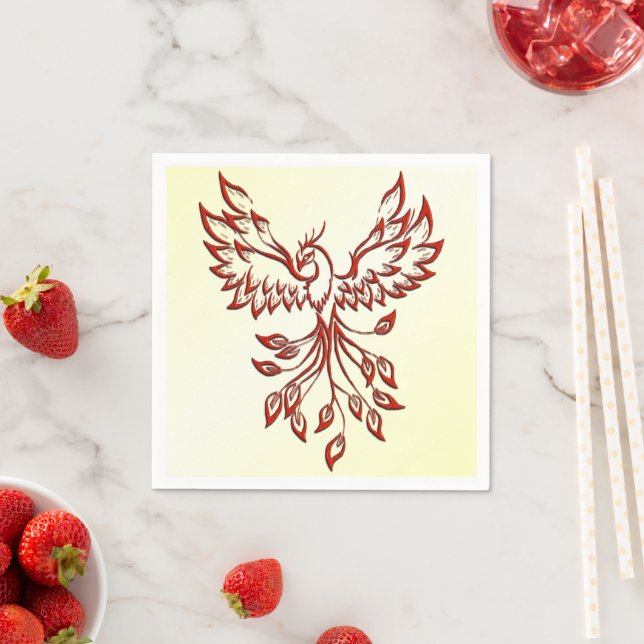 Red Phoenix Rises Napkin (Insitu)