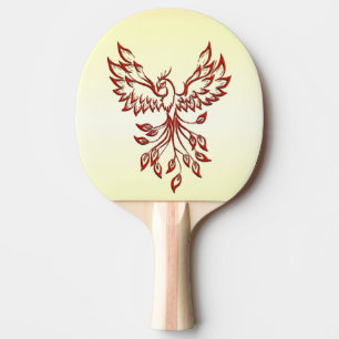 Red Phoenix Rises Ping Pong Paddle