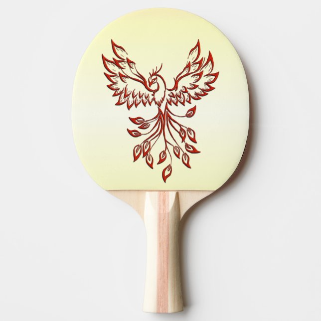 Red Phoenix Rises Ping Pong Paddle (Front)
