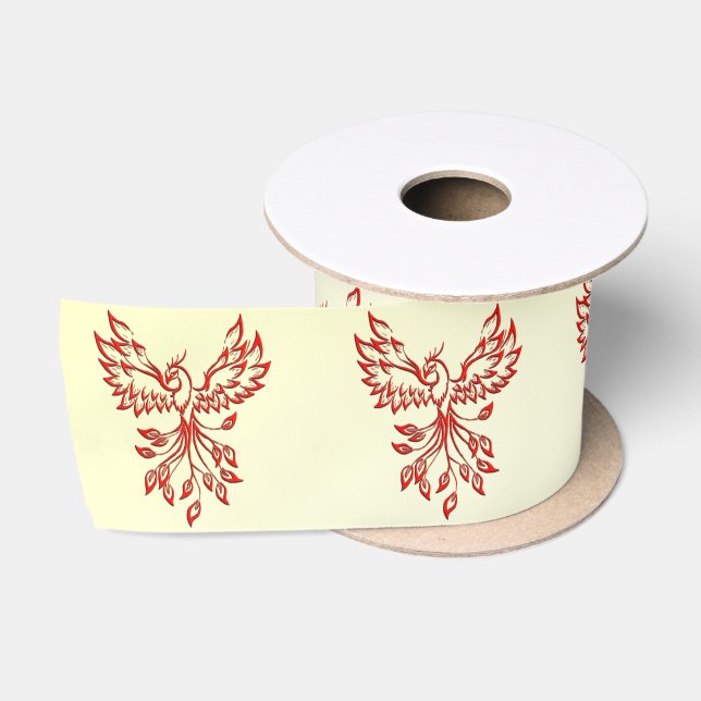Red Phoenix Rises Satin Ribbon (Spool)