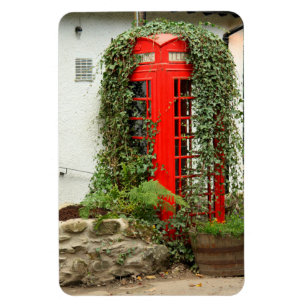 Red phone box magnet