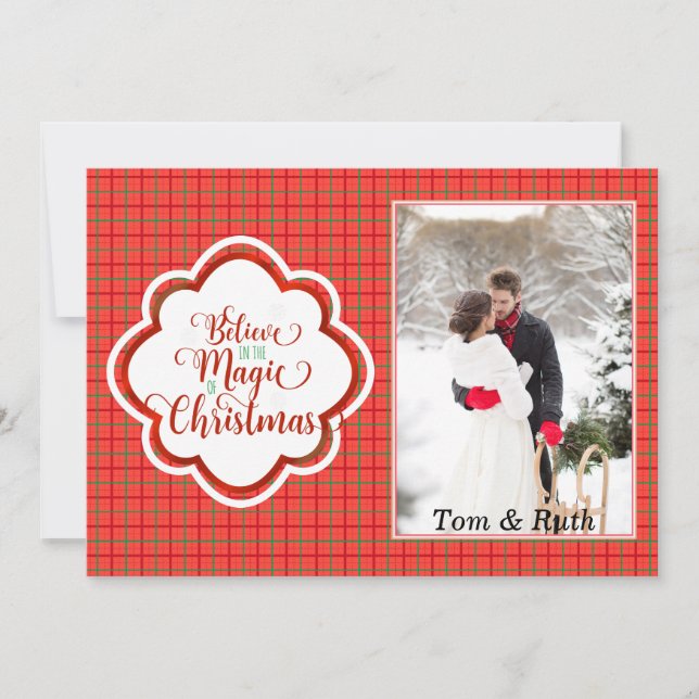 Red Photo Christmas Card (Front)