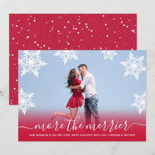 Red Photo Christmas Pregnancy Announcement Cards