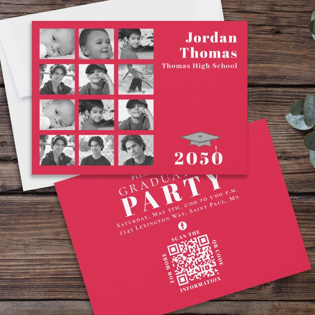 Red Photo Collage Graduation Template (Creator Uploaded)