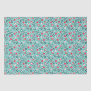 Red Pickleballs, minty 🎄Christmas pattern  Tissue Paper