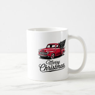 Red Pickup Truck Christmas Tree Vintage Christmas  Coffee Mug
