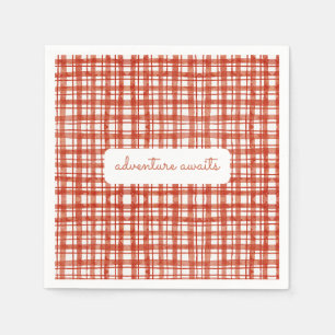 Red Picnic Plaid Fall Gender Neutral Baby Shower Napkin