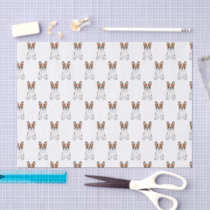 Red Piebald French Bulldog Cartoon Dog Pattern Tissue Paper