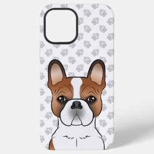 Red Piebald French Bulldog Cute Cartoon Dog & Paws iPhone 12 Pro Max Case