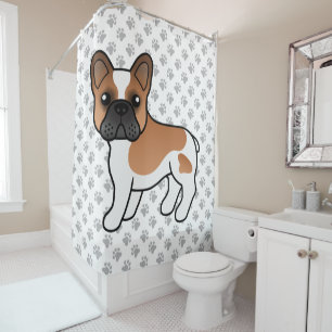 Red Pied French Bulldog Cute Cartoon Dog