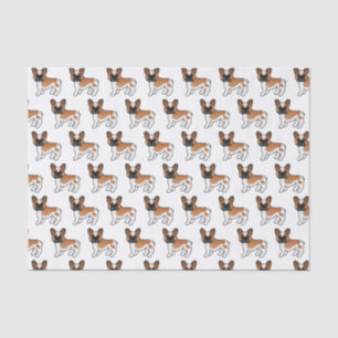 Red Pied French Bulldog Cute Cartoon Dog Pattern Tissue Paper