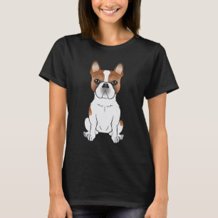 Red Pied French Bulldog Frenchie Cute Cartoon Dog T-Shirt