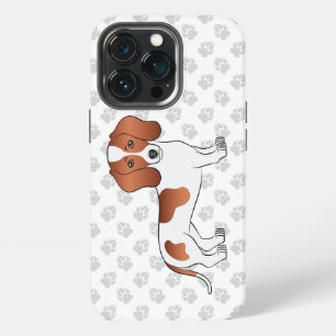 Red Pied Smooth Coat Dachshund Cartoon Dog & Paws iPhone 13 Pro Case
