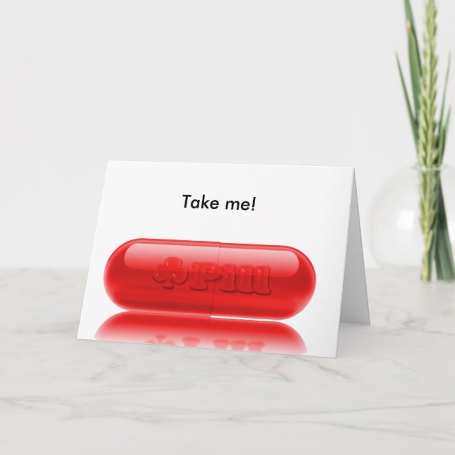 Red pill - greeting card (Front)