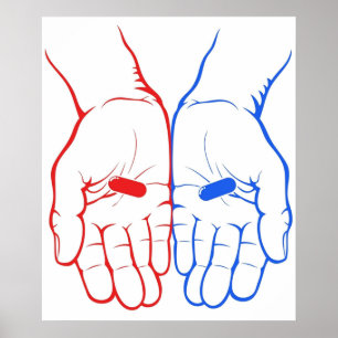 Red Pill or Blue Pill The Matix Poster