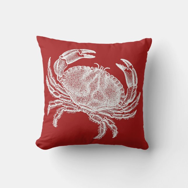 Red Pillow with Crab (Front)