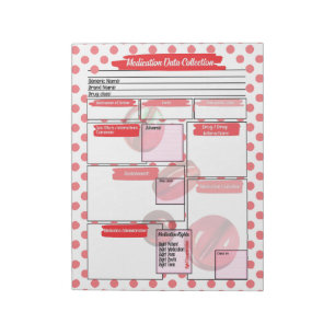 Red Pills Healthcare Student Medication Template Notepad
