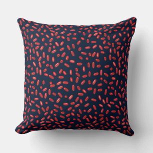 Red Pills Repeating Pattern Throw Pillow